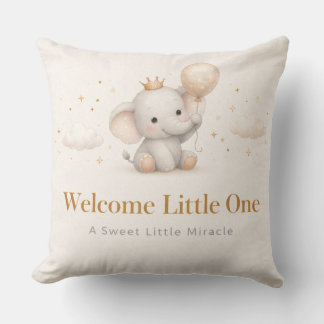 Baby Elephant Baby Shower Throw Pillow