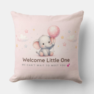 Baby Elephant Baby Shower Throw Pillow