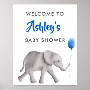 Baby Elephant Baby Shower Welcome Sign Poster