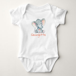 Baby Elephant Baby t-Shirt personalised monogram Bodysuit