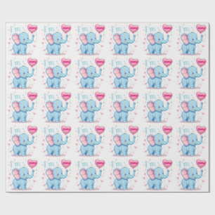 Baby Elephant balloon Wrapping Paper