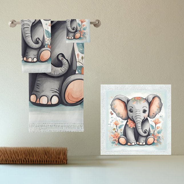 Baby Elephant Bath Towel Set (Creator Uploaded)