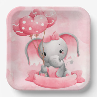 Baby Elephant Bliss: Elevate Your Baby Shower Paper Plate