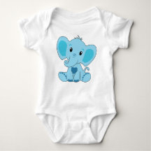 Baby, Elephant, Blue, Baby Bodysuit, DAM Creative,