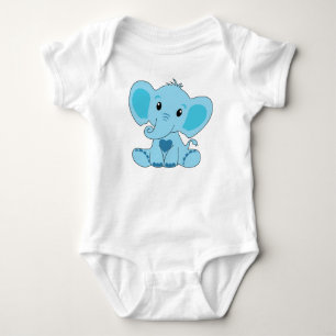 Baby, Elephant, Blue, Baby Bodysuit, DAM Creative, Bodysuit
