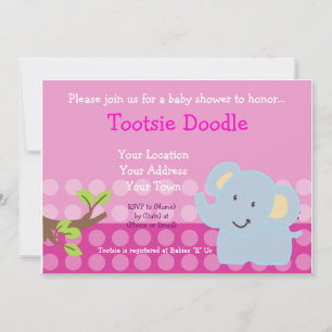 Baby Elephant Blue Boy Baby Shower Sprinkle Invitation
