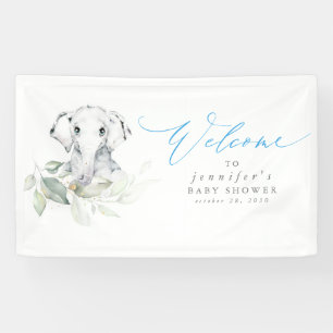Baby Elephant Blue Sage Baby Shower Welcome Banner