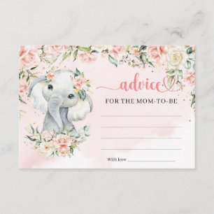 Baby elephant blush gold Advice for the mum-to-be Enclosure Card
