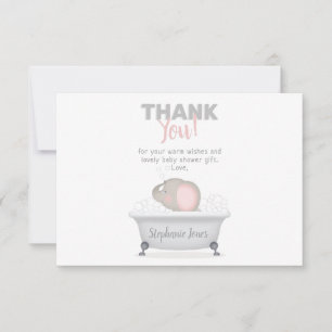 Baby Elephant Bubble Bath Girl Baby Shower Invitation