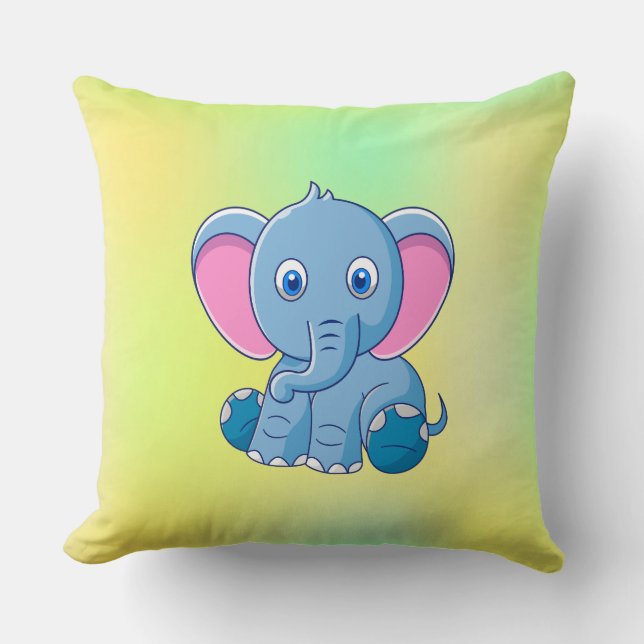 Baby Elephant Cartoon Clipart-64832 Cushion (Front)