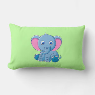 Baby Elephant Cartoon Clipart-64832 Lumbar Cushion