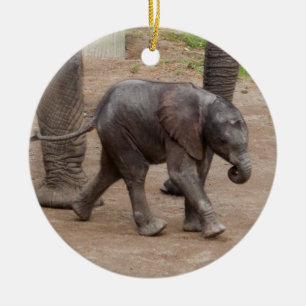 Baby Elephant Ceramic Tree Decoration