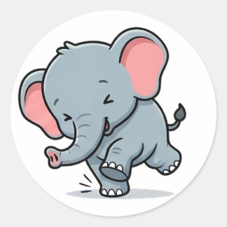 Baby Elephant Classic Round Sticker
