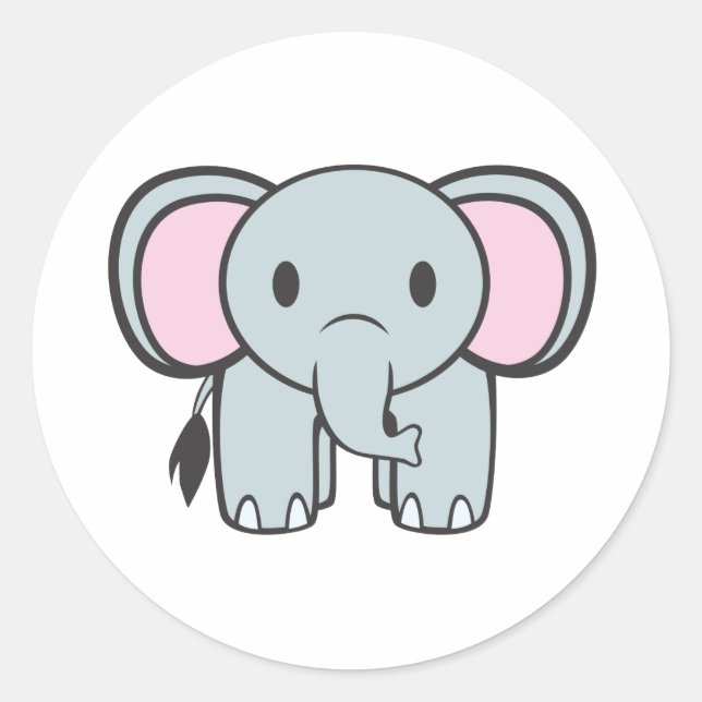 Baby Elephant Classic Round Sticker (Front)