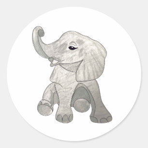 Baby Elephant Classic Round Sticker