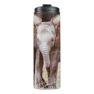 Baby Elephant Cute African Elephant with Mum Thermal Tumbler