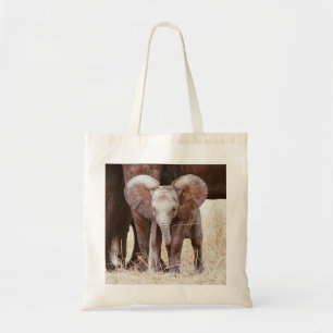 Baby Elephant Cute African Elephant with Mum Tote Bag