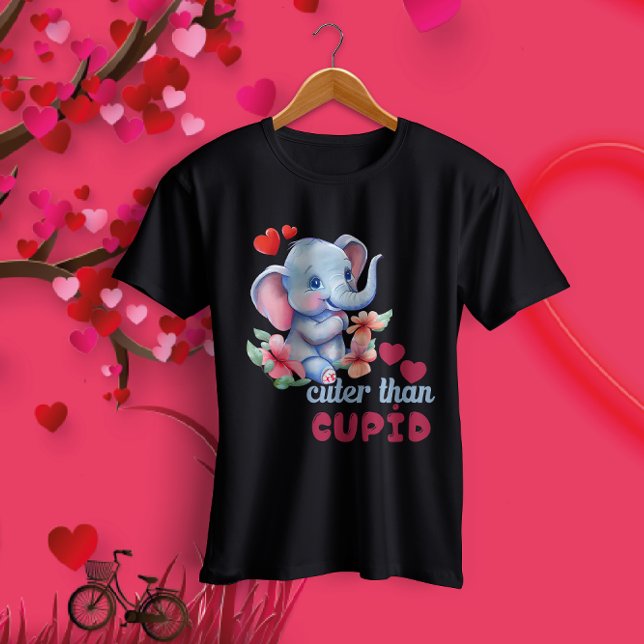Baby Elephant-Cuter Than Cupid-Funny Valentine T-Shirt (Creator Uploaded)