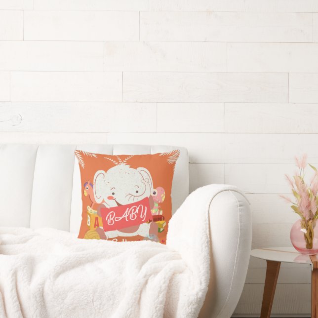 Baby Elephant Decorative Pillow (Couch)