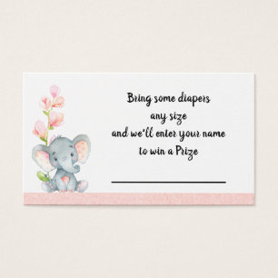 Baby Elephant Diaper Raffle Insert