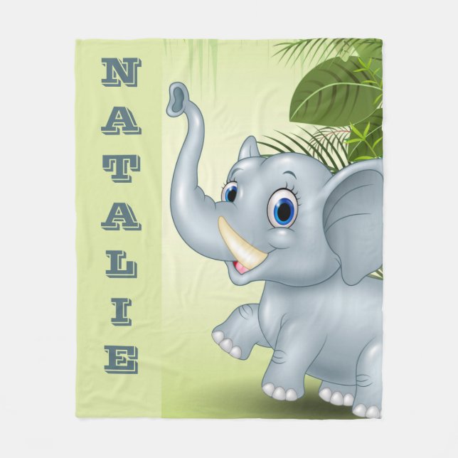 Baby Elephant  Fleece Blanket (Front)