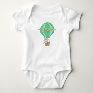 Baby Elephant Flying in Balloon Gender Neutral  Bodysuit