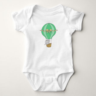 Baby Elephant Flying in Balloon Gender Neutral Bodysuit