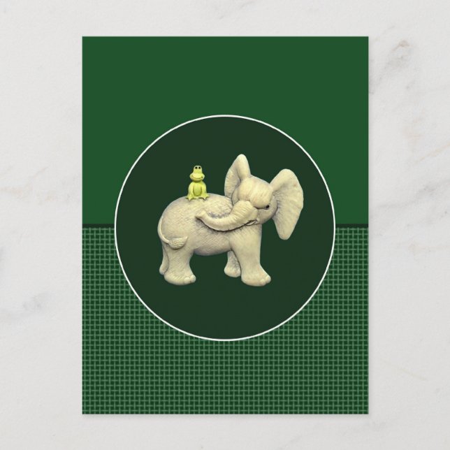 Baby Elephant & Frog Postcard (Front)