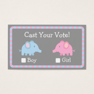 Baby Elephant, Gender Reveal Party, Ballot Vote