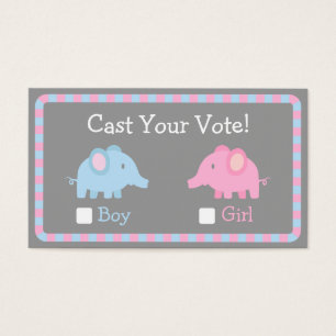 Baby Elephant, Gender Reveal Party, Ballot Vote