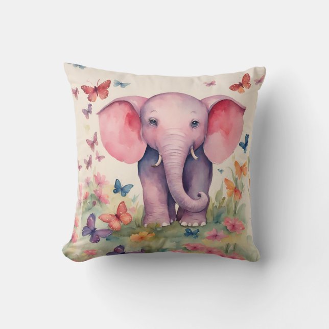 Baby Elephant Girls Cushion (Front)