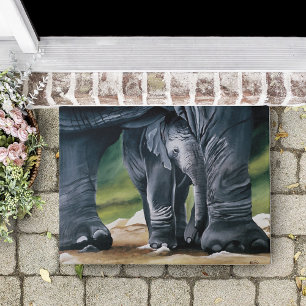 Baby Elephant Grey Cute Doormat