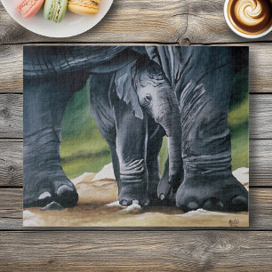 Baby Elephant Grey Cute Jigsaw Puzzle