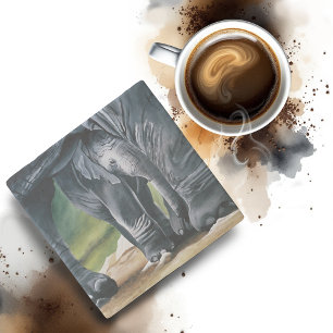 Baby Elephant Grey Cute Stone Coaster