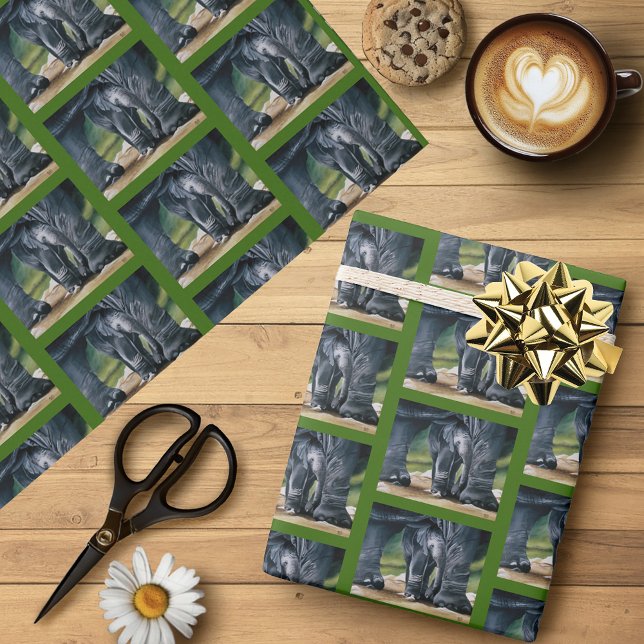 Baby Elephant Grey Cute Wrapping Paper (Creator Uploaded)