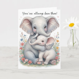 Baby Elephant Hug Mothers Day  Card