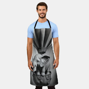 Baby Elephant in a Hot Air Balloon Apron