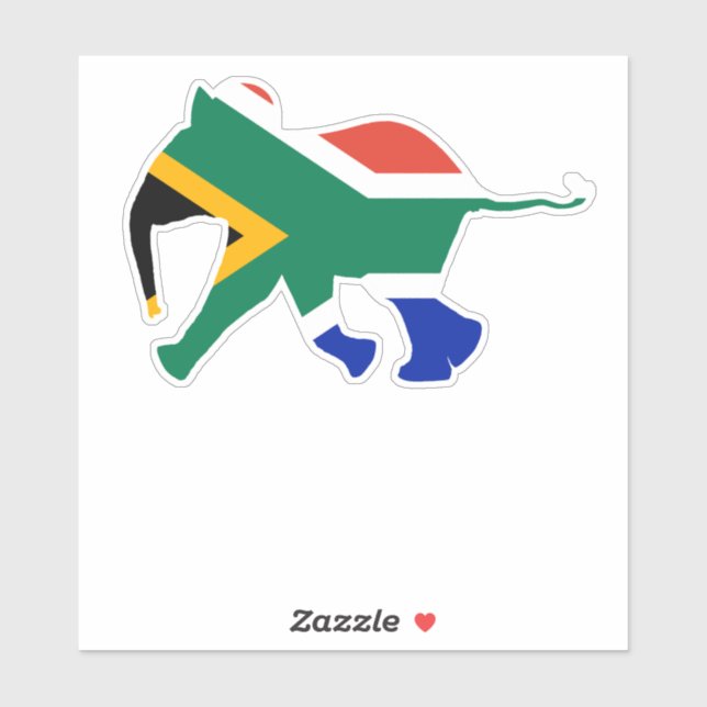 Baby Elephant in Colours of South African Flag (Sheet)