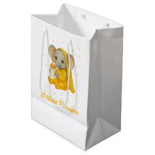 Baby Elephant in Yellow Pyjamas Baby Shower Medium Gift Bag