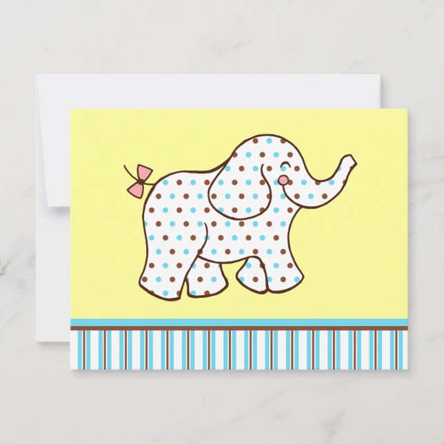 Baby Elephant Invitations (Front)