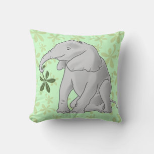 Baby Elephant & Leaf Cushion