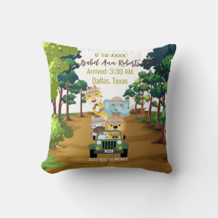 Baby Elephant Lion Jungle Zebra Giraffe Safari Cushion
