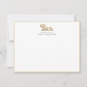 Baby Elephant Nursery Baby Shower Flat Note Card