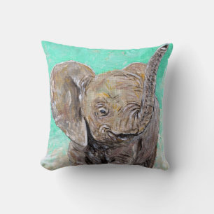 Baby Elephant Painting Cushion