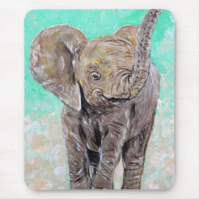 Baby Elephant Painting Mouse Pad (Front)