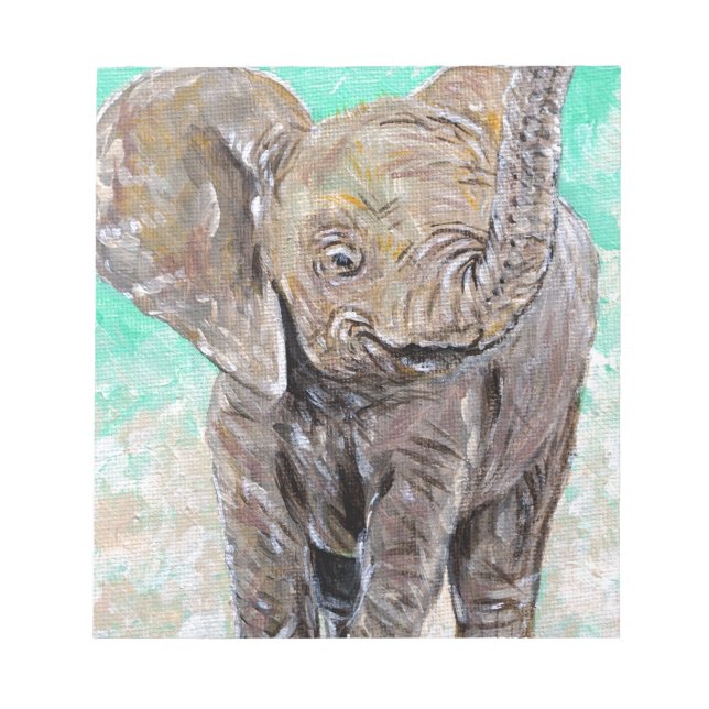Baby Elephant Painting Notepad (Front)
