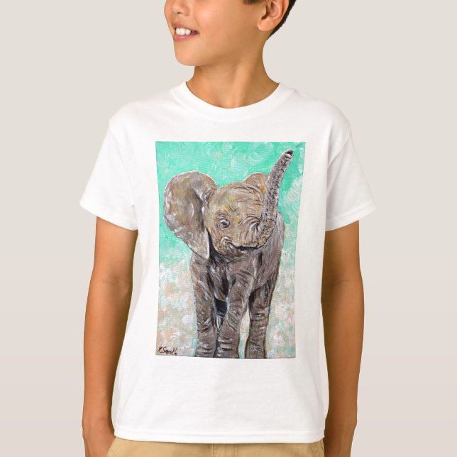 Baby Elephant Painting T-Shirt (Front)