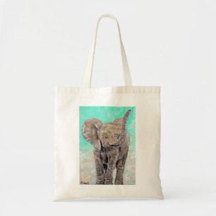 Baby Elephant Painting Tote Bag