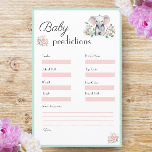 Baby Elephant Peonies & Balloons Baby Predications