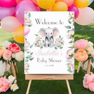 Baby Elephant Peonies, Eucalyptus Welcome Sign
